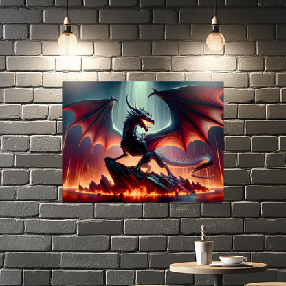Black Dragon, Printed On Gloss Aluminium To Enhance Colours And Detail, Unique Wall Print, A Gift For A Lifetime...