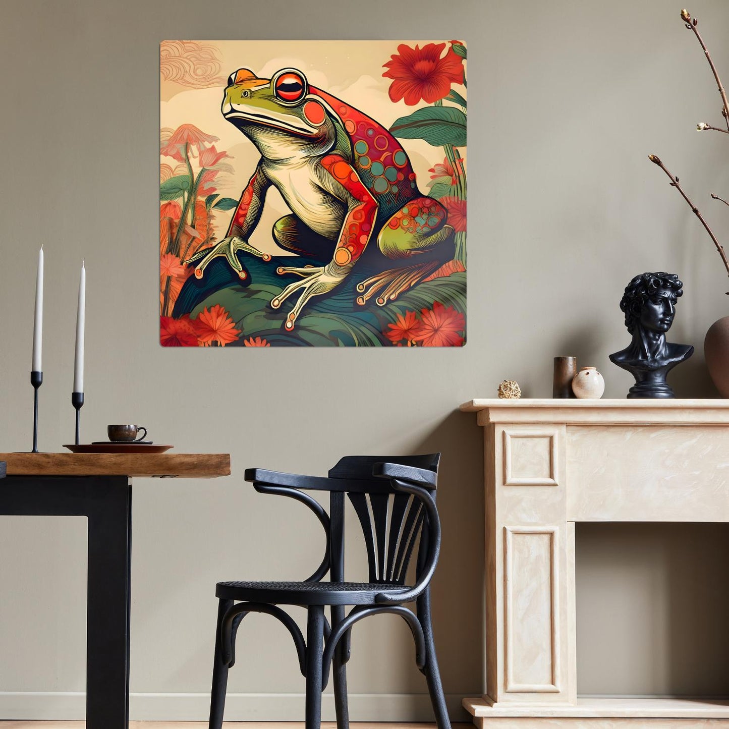 Frog Print No.F1, Printed On Steel, Unique Image, Vivid Colours, Unique Art, Highly Detailed, Ready To Hang,  Art A Gift For A Lifetime