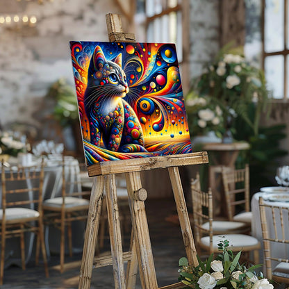 Abstract Cat 1, Printed On Gloss Aluminium To Enhance Colour And Detail, A Unique Gift Idea...