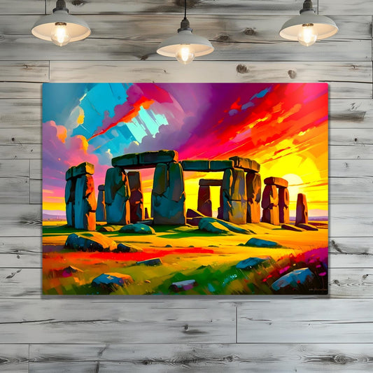 Stonehenge No.SH3, Printed On Steel, Unique Gifts, Highly Detailed, Vivid Colours, Original Print, A Gift That Lasts Forever.