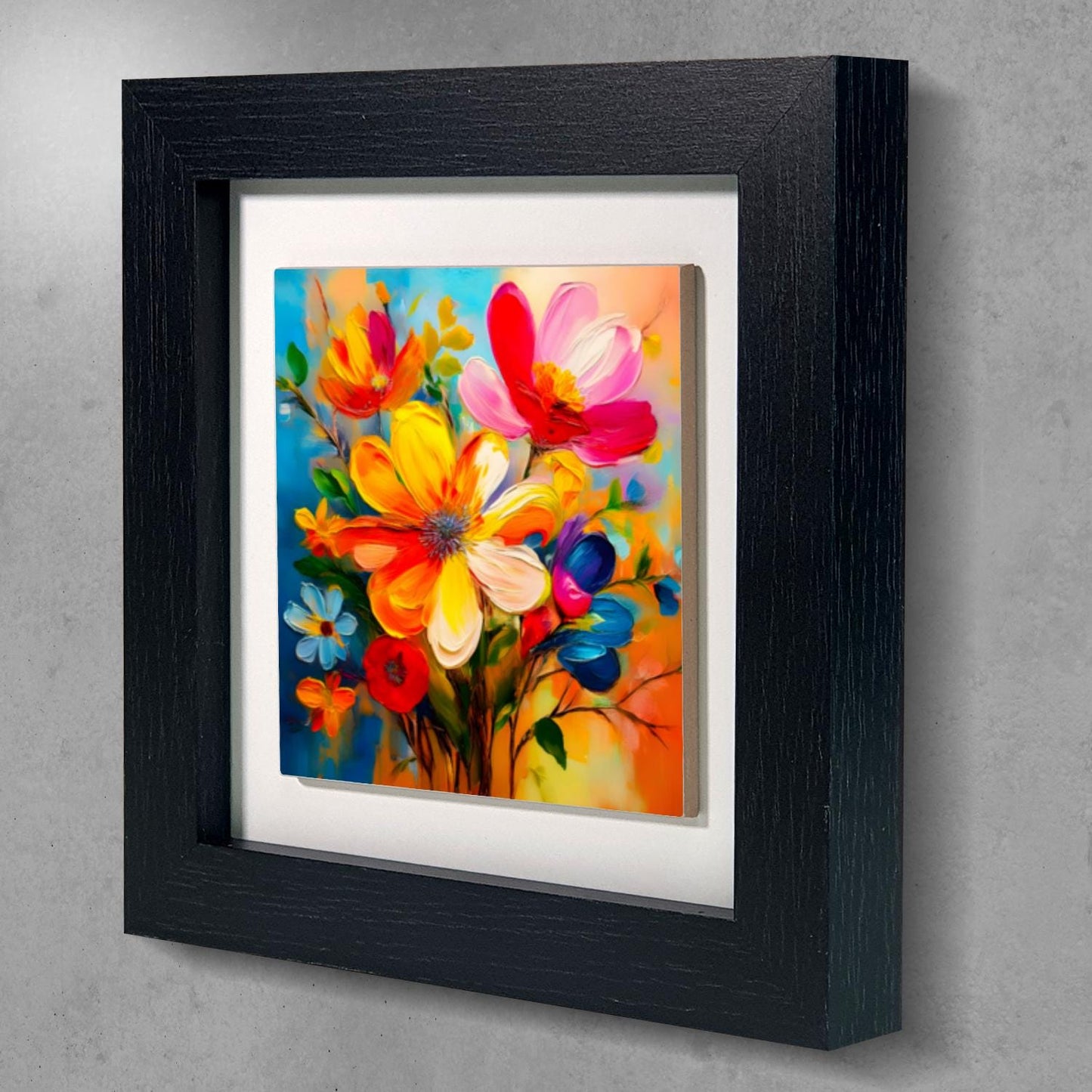 A Touch Of Colour 1, Ceramic Artwork, Framed In Black Or White, Unique Gift Idea, Ready To Hang Or Freestanding...