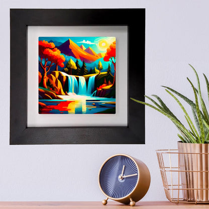 Abstract Waterfall WF2, Ceramic Art, Highly Detailed Wall Art, Vivid Colours, Unique Gift Idea, Ready To Hang, A Gift For A Lifetime..