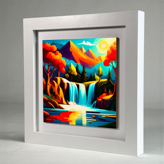 Modern Waterfall WF2, Ceramic Art, Highly Detailed Wall Art, Vivid Colours, Unique Gift Idea, Ready To Hang, A Gift For A Lifetime..
