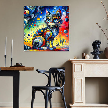 Abstract Cat 4, Printed On Gloss Aluminium To Enhance Colour And Detail, A Unique Gift That Will Lasts Forever...
