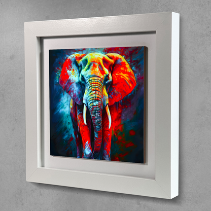Elephant No.3, Framed Ceramic Tile Art,  Frame Size: 15x15cm And 20x20cm, Vivid Colours, A Gift That Will Last A Lifetime...