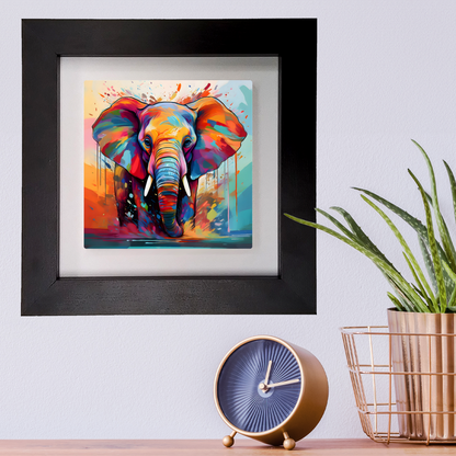 Elephant No.4, Framed Ceramic Tile Art, Frame Size: 15x15cm And 20x20cm, A Gift That Will Last A Lifetime...