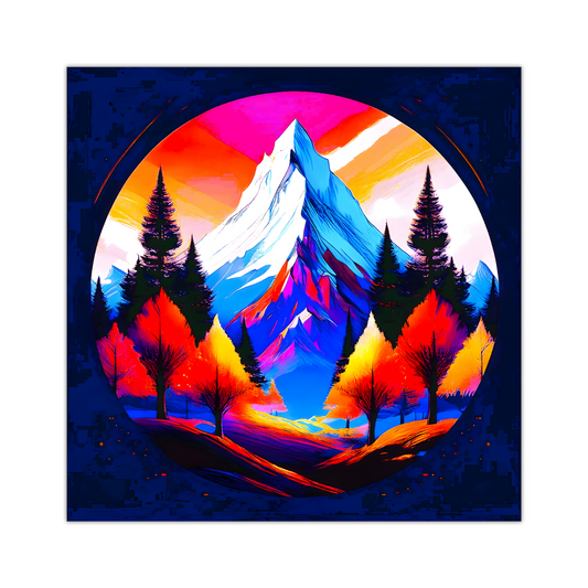 Circle Mountain 2, Brighten Your Walls With Canvas Art, Add Beauty And Warmth, Unique Image, A Gift For A Lifetime...