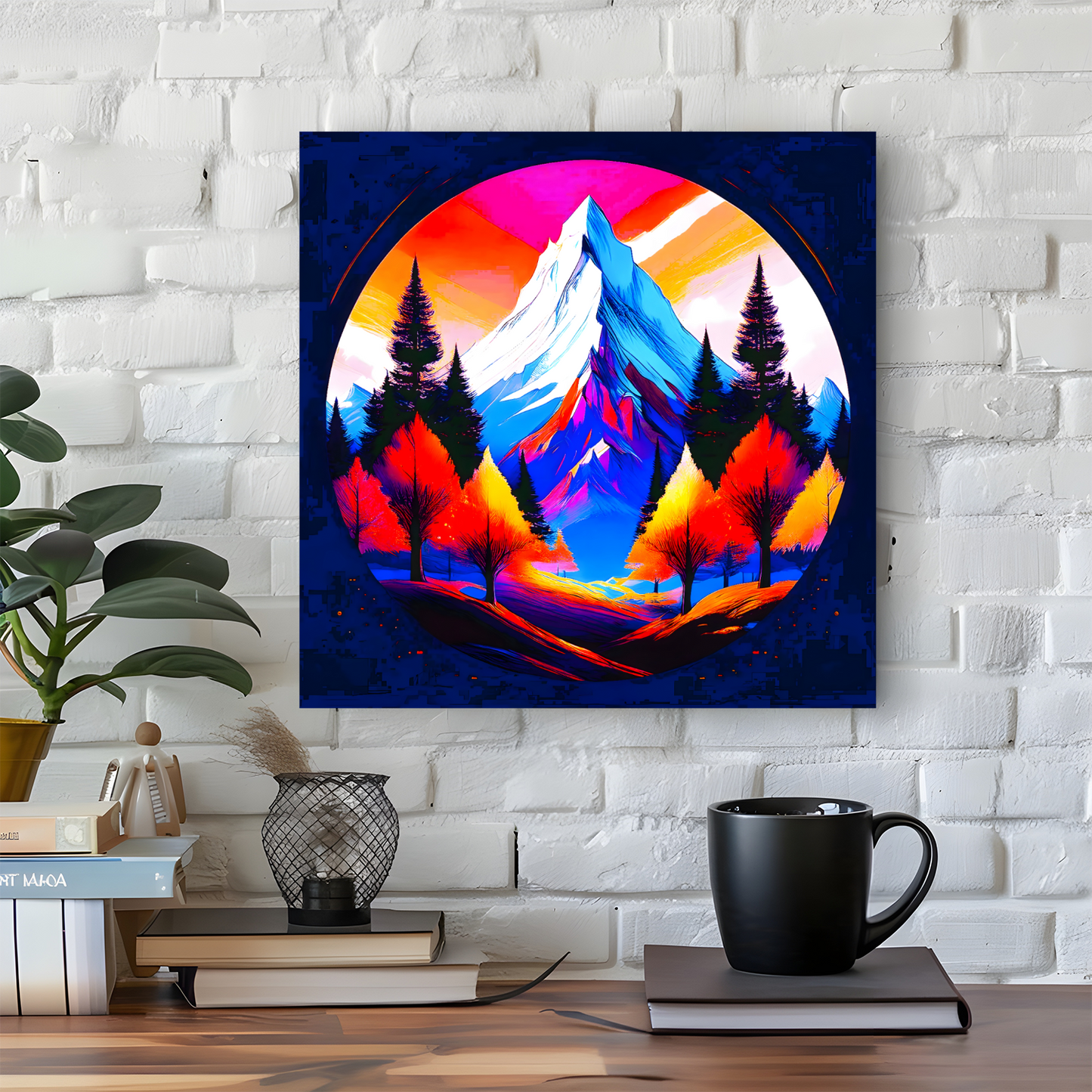 Circle Mountain 2, Brighten Your Walls With Canvas Art, Add Beauty And Warmth, Unique Image, A Gift For A Lifetime...