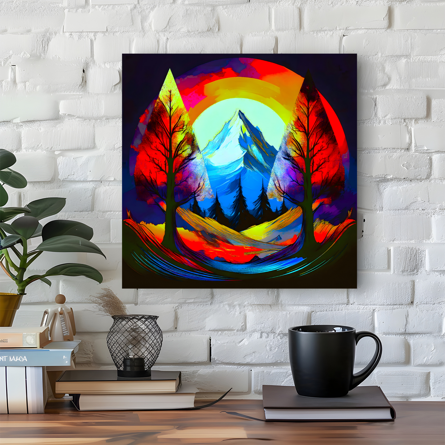 Circle Mountain 4, Brighten Your Walls With Canvas Art, Add Beauty And Warmth, Unique Image, A Gift For A Lifetime...