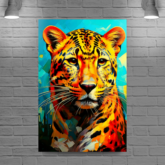 Leopard No.1, 	Canvas Wall Art, Unique Image, Vivid Colours, Perfect Gift, Unique Wall Art, Art Is A gift For A Lifetime