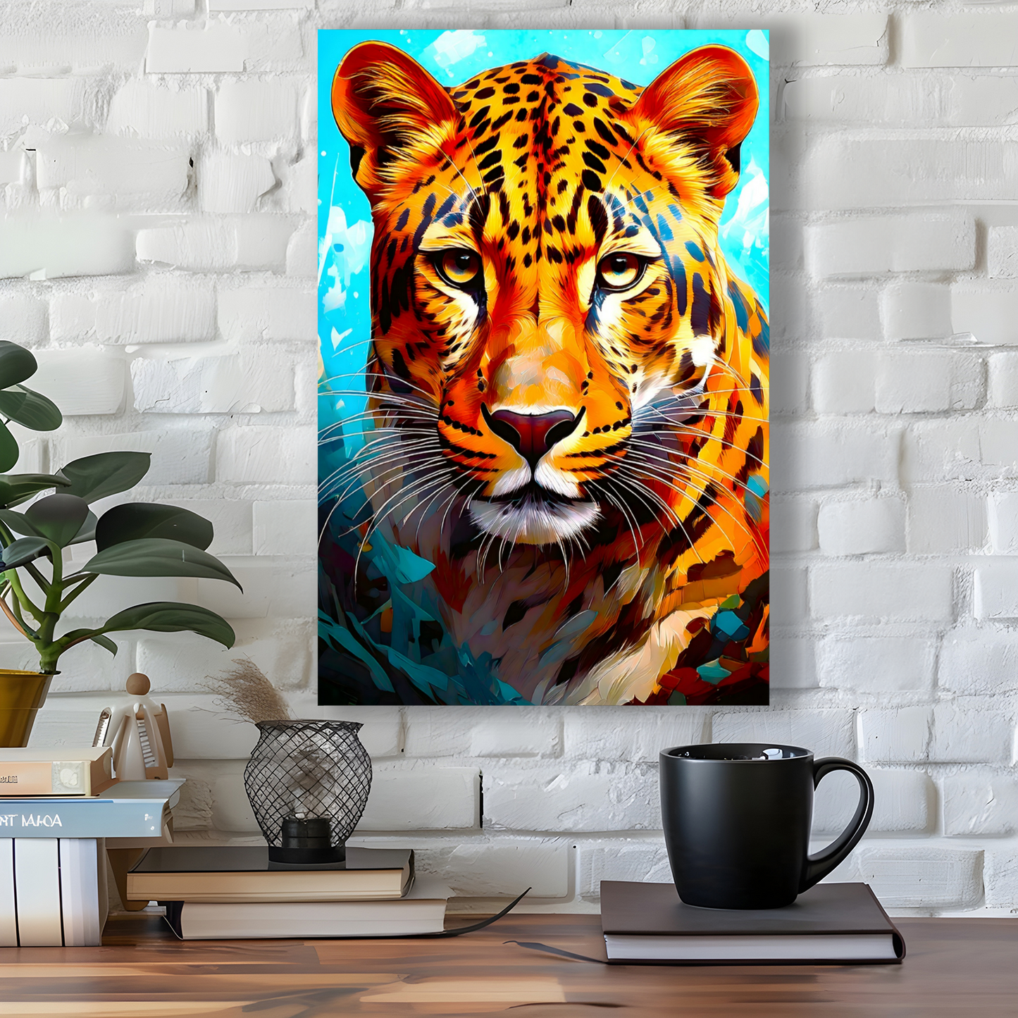 Leopard No.2, Canvas Wall Art, Unique Image, Vivid Colours, Perfect Gift, Unique Wall Art, Art Is A gift For A Lifetime