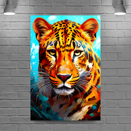 Leopard No.2, Canvas Wall Art, Unique Image, Vivid Colours, Perfect Gift, Unique Wall Art, Art Is A gift For A Lifetime