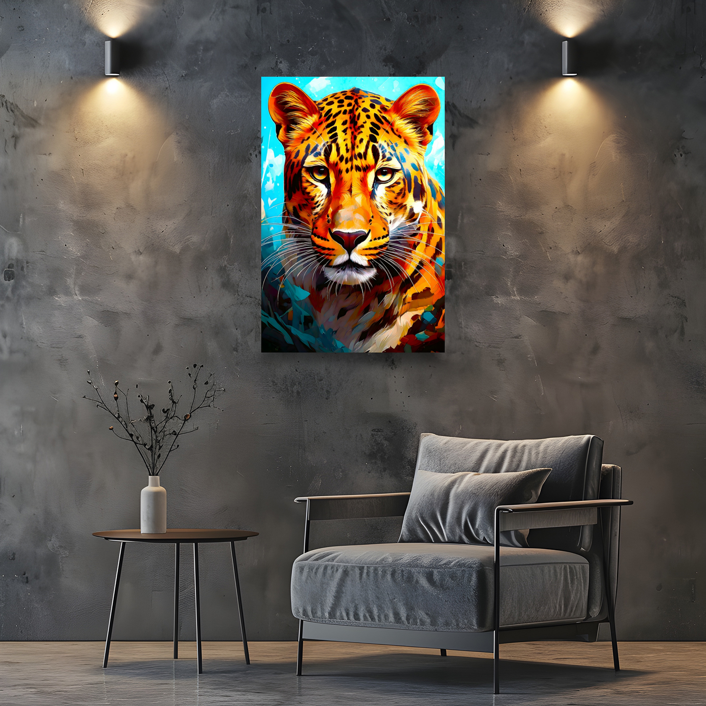 Leopard No.2, Canvas Wall Art, Unique Image, Vivid Colours, Perfect Gift, Unique Wall Art, Art Is A gift For A Lifetime
