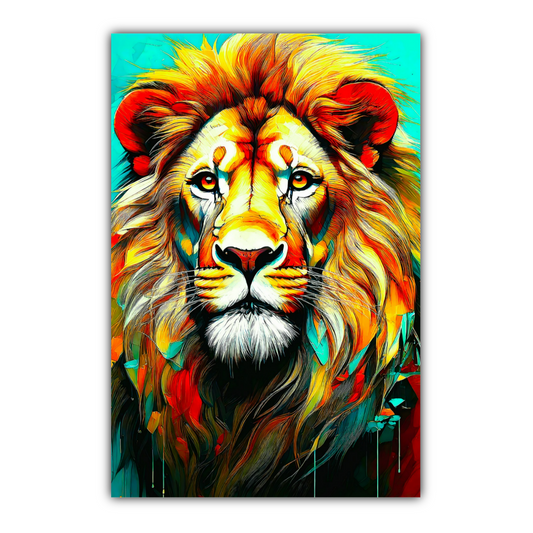 Lion Print No.1, Canvas Wall Art, Unique Image, Vivid Colours, Perfect Gift, Unique Wall Art, Art Is A gift For A Lifetime
