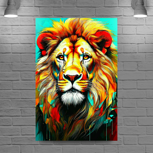 Lion Print No.1, Canvas Wall Art, Unique Image, Vivid Colours, Perfect Gift, Unique Wall Art, Art Is A gift For A Lifetime