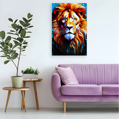 Lion Print No.2, Printed On High Quality Canvas, Vivid Colours, Unique Images, A Lasting Gift...