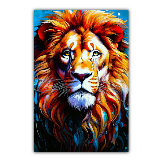 Lion Print No.2, Canvas Wall Art, Unique Image, Vivid Colours, Perfect Gift, Unique Wall Art, Art Is A gift For A Lifetime