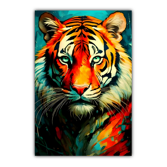 Tiger Print No.1, Canvas Wall Art, Unique Image, Vivid Colours, Perfect Gift, Unique Wall Art, Art Is A gift For A Lifetime