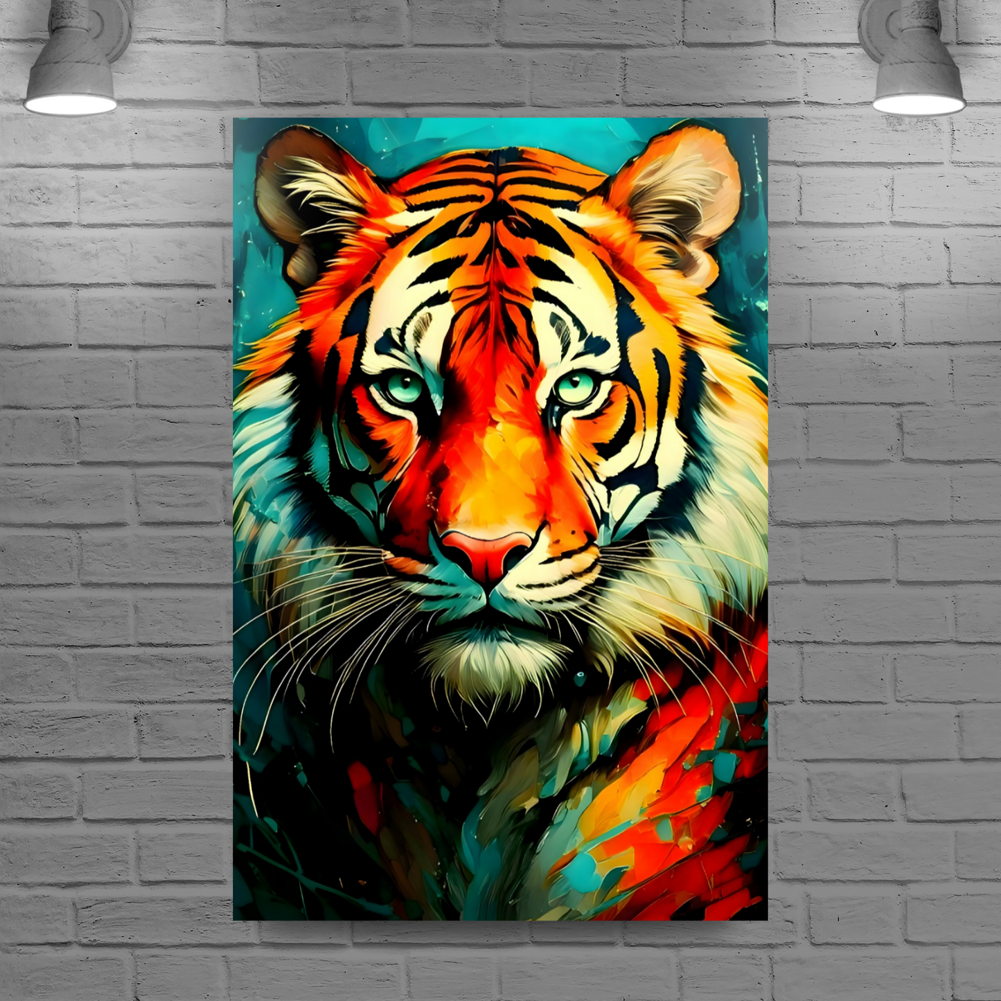 Tiger Print No.1, Canvas Wall Art, Unique Image, Vivid Colours, Perfect Gift, Unique Wall Art, Art Is A gift For A Lifetime
