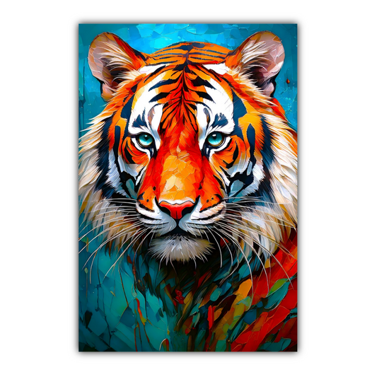 Tiger Print No.2, Canvas Wall Art, Unique Image, Vivid Colours, Perfect Gift, Unique Wall Art, Art Is A gift For A Lifetime