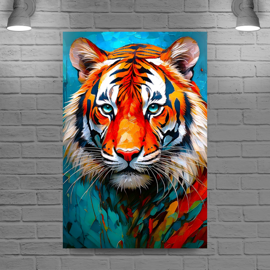 Tiger Print No.2, Canvas Wall Art, Unique Image, Vivid Colours, Perfect Gift, Unique Wall Art, Art Is A gift For A Lifetime