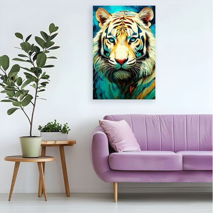 White Tiger Print 1, Printed On High Quality Canvas, Vivid Colours, Unique Images, A Lasting Gift...