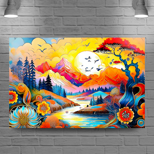 Oriental Print 1, Printed On High Quality Canvas, Unique Image, Vivid Colours, A Gift For A Lifetime...