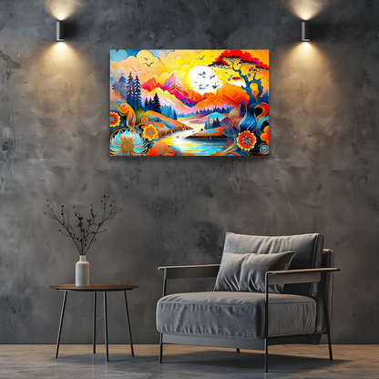 Oriental Print 4, Printed On High Quality Canvas, Unique Image, Vivid Colours, A Great Gift Idea...