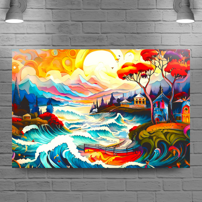 Oriental Print 2, Printed On High Quality Canvas, Unique Image, Vivid Colours, A Great Gift Idea...