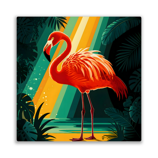 Pink Flamingo R1, Steel Print, Unique Wall Art, Highly Detailed, Unique Image, Great Depth Of Field, Home Decor, Art Is A Gift For A Lifetime