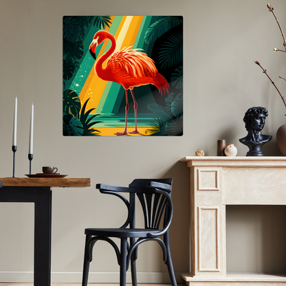 Pink Flamingo R1, Steel Print, Unique Wall Art, Highly Detailed, Unique Image, Great Depth Of Field, Home Decor, Art Is A Gift For A Lifetime