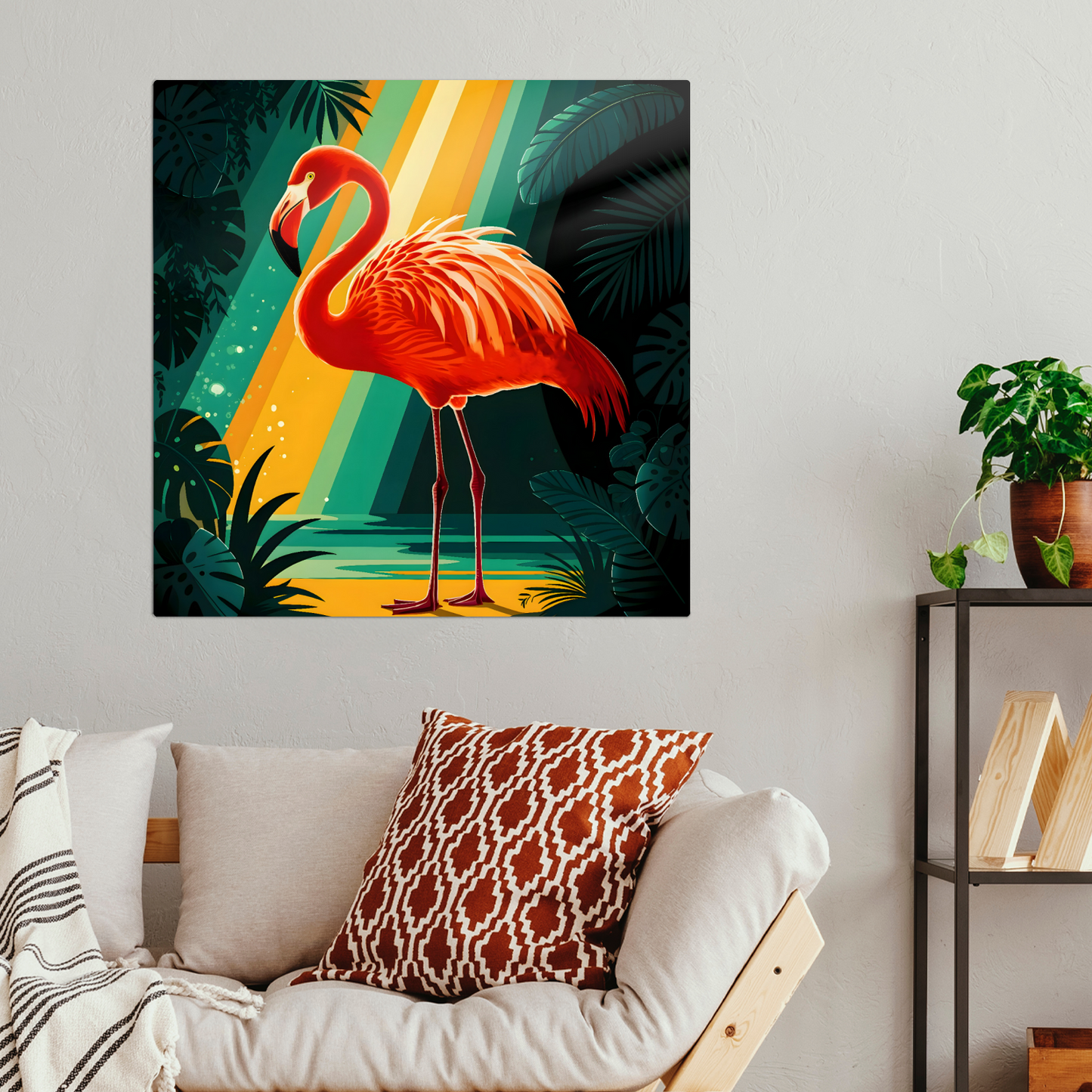 Pink Flamingo R1, Steel Print, Unique Wall Art, Highly Detailed, Unique Image, Great Depth Of Field, Home Decor, Art Is A Gift For A Lifetime