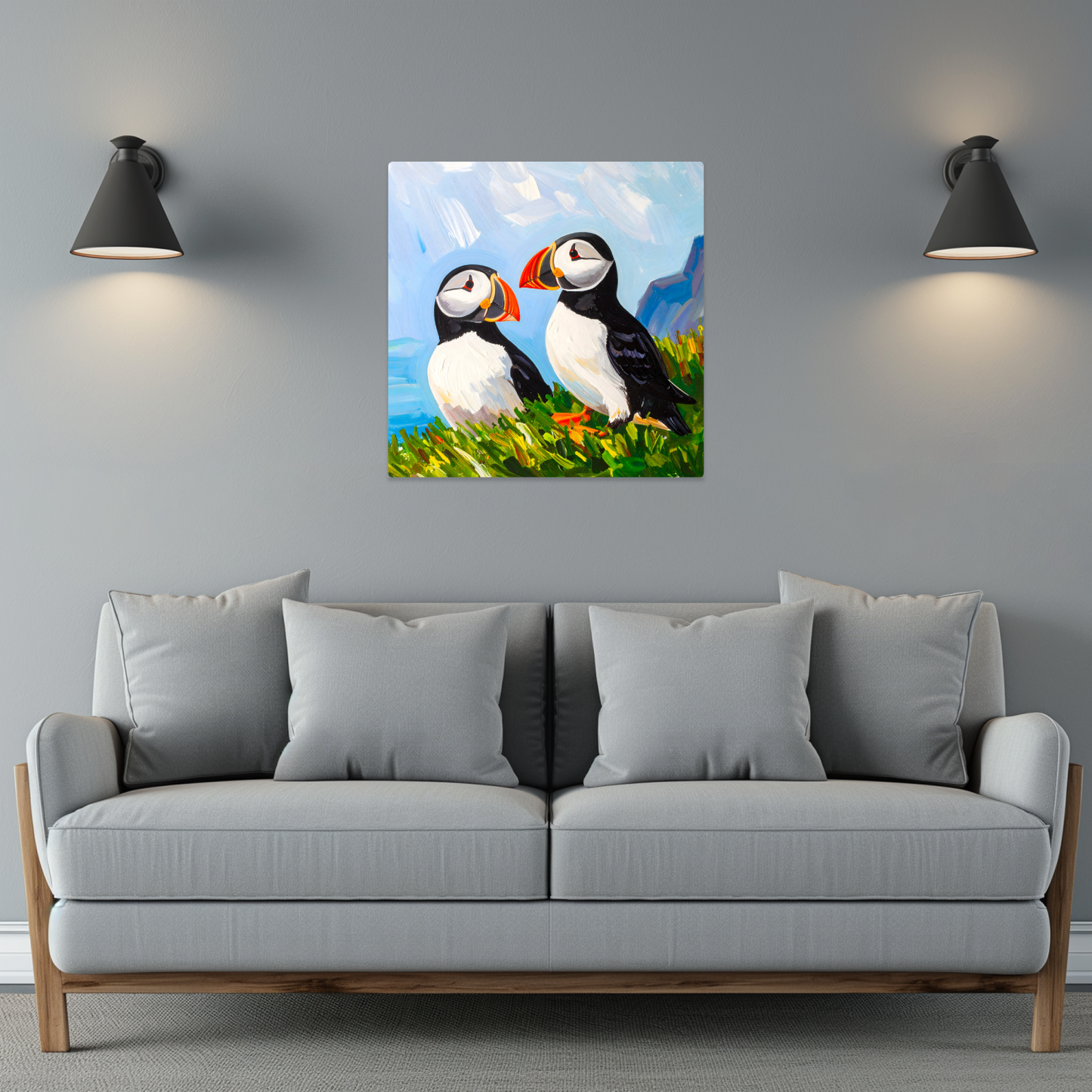 Puffins No.1, Printed On Steel, Unique Images, Vivid Colours, Ltd Editions, Great Gift Idea, Highly Detailed, A Gift To Last A Lifetime.