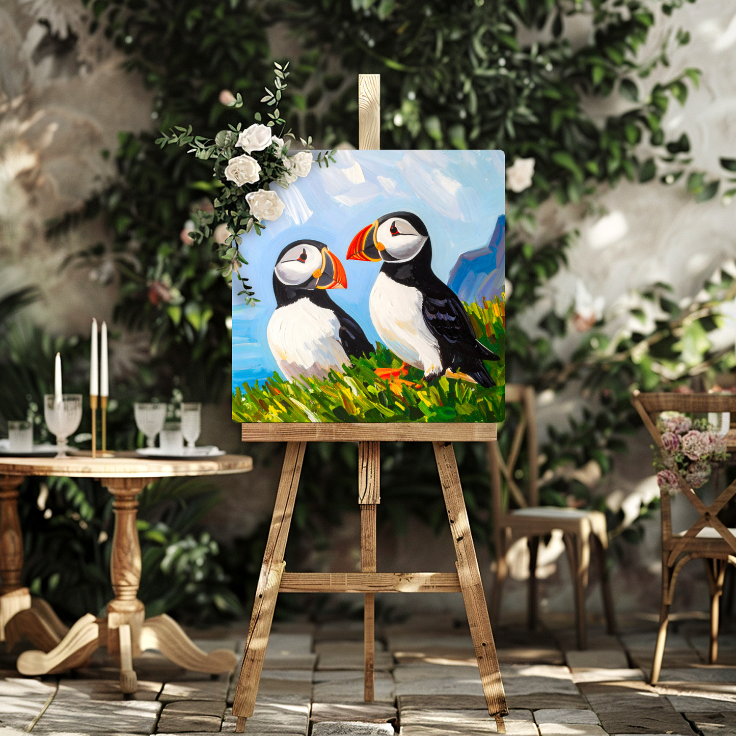 Puffins No.1, Printed On Steel, Unique Images, Vivid Colours, Ltd Editions, Great Gift Idea, Highly Detailed, A Gift To Last A Lifetime.