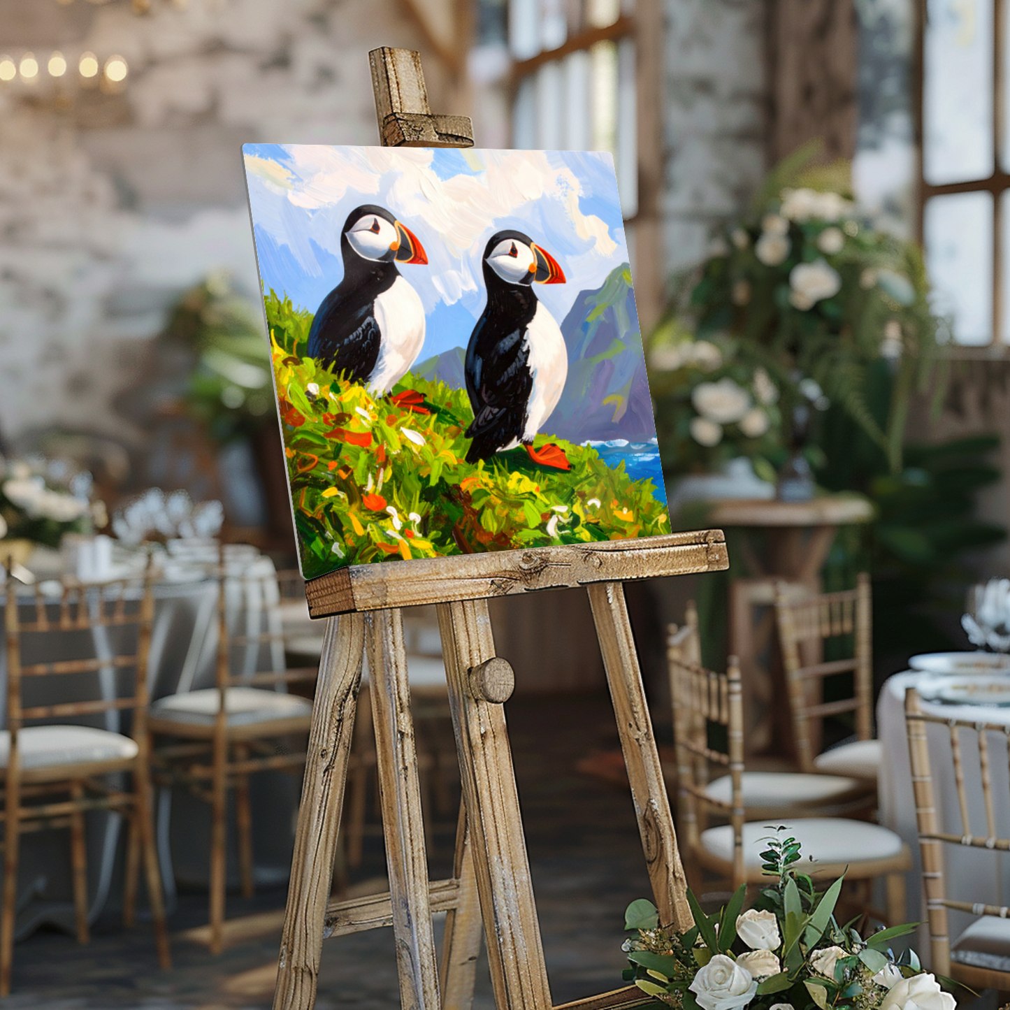 Puffins No.2, Printed On Steel, Unique Images, Vivid Colours, Ltd Editions, Great Gift Idea, Highly Detailed, A Gift To Last A Lifetime.