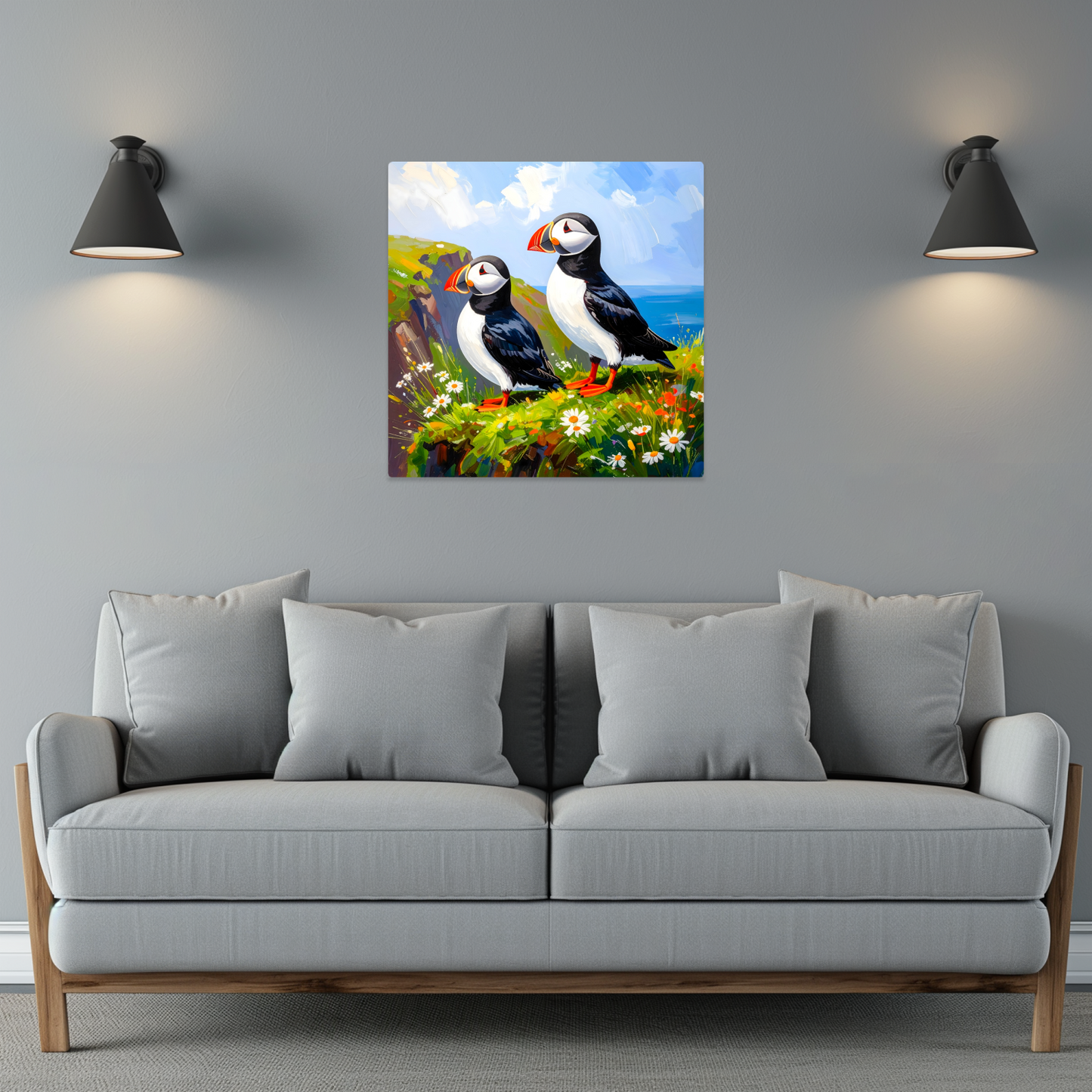Puffins No.3, Printed On Steel, Unique Images, Vivid Colours, Ltd Editions, Great Gift Idea, Highly Detailed, A Gift To Last A Lifetime.