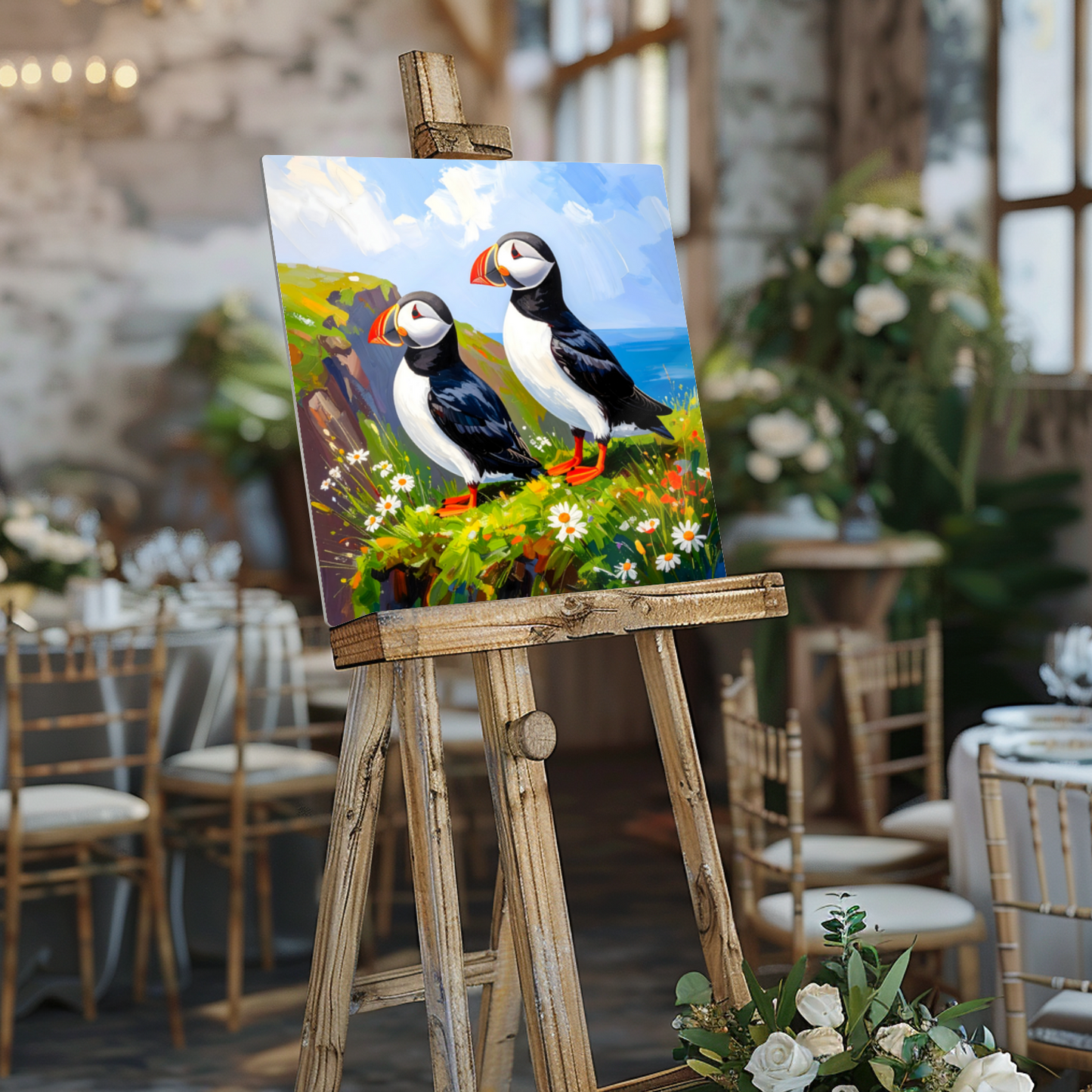 Puffins No.3, Printed On Steel, Unique Images, Vivid Colours, Ltd Editions, Great Gift Idea, Highly Detailed, A Gift To Last A Lifetime.