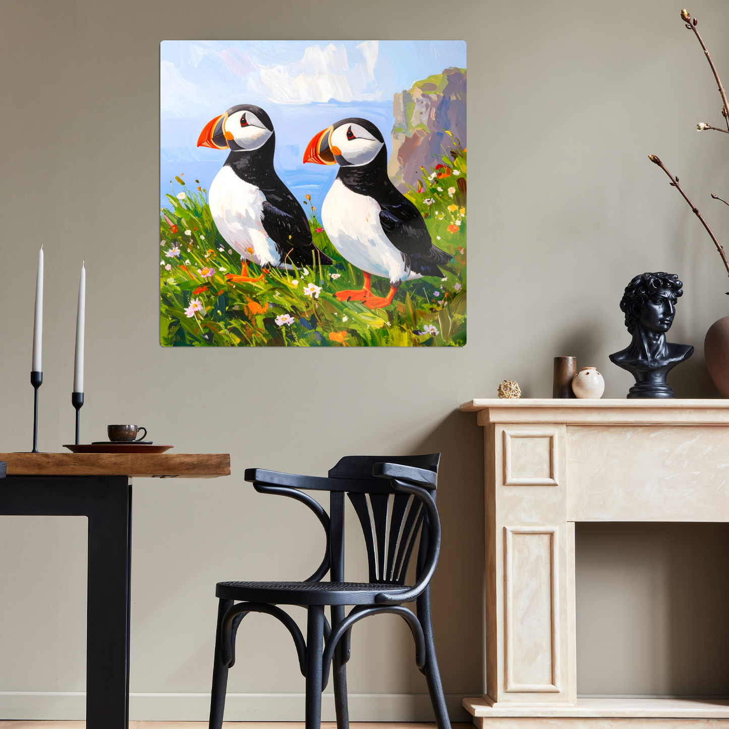 Puffins No.4, Printed On Steel, Unique Images, Vivid Colours, Ltd Editions, Great Gift Idea, Highly Detailed, A Gift To Last A Lifetime.