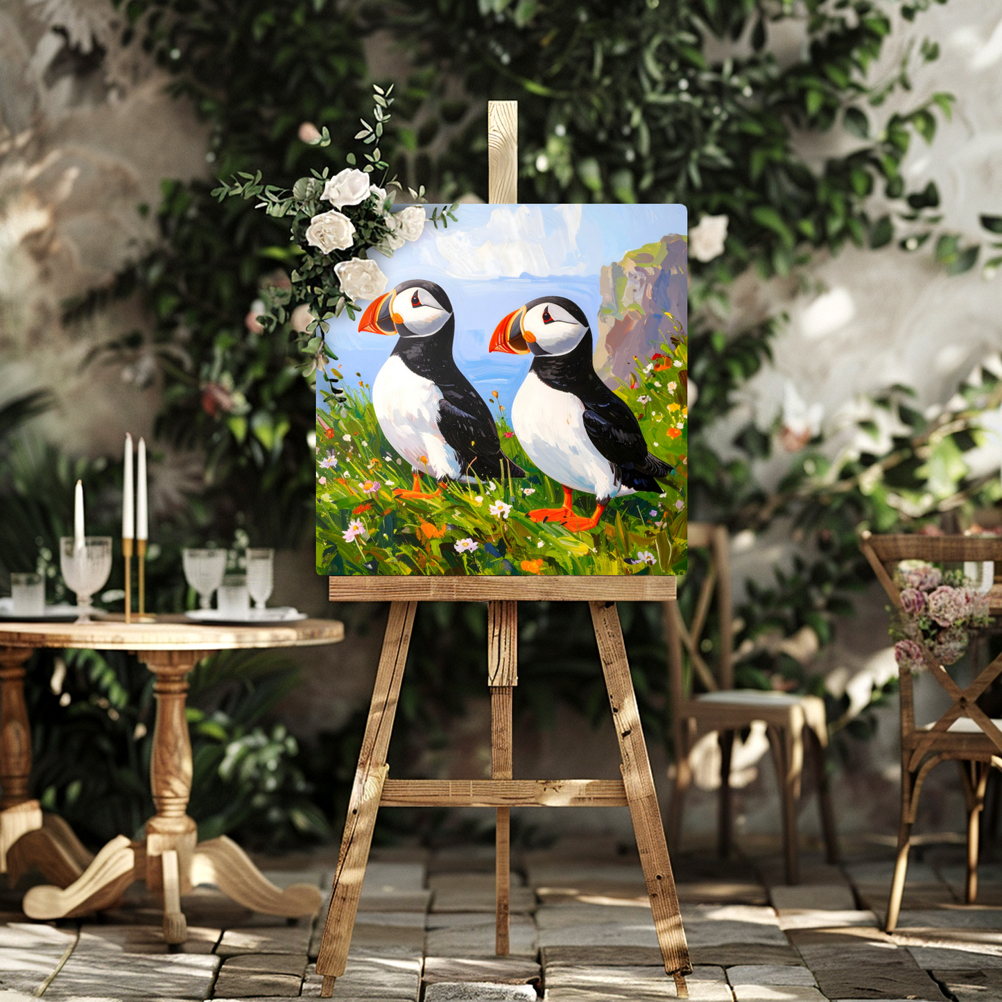 Puffins No.4, Printed On Steel, Unique Images, Vivid Colours, Ltd Editions, Great Gift Idea, Highly Detailed, A Gift To Last A Lifetime.