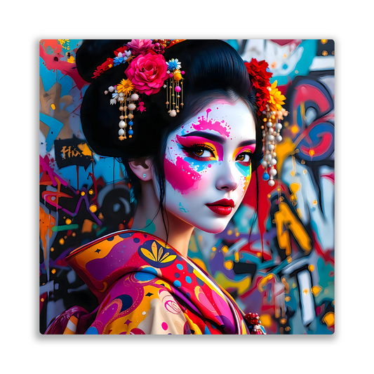 Geisha Girl G1, Printed On Gloss Aluminium To Enhances Colours And Detail, Unique Gift Idea, A Gift That Will Lasts Forever...