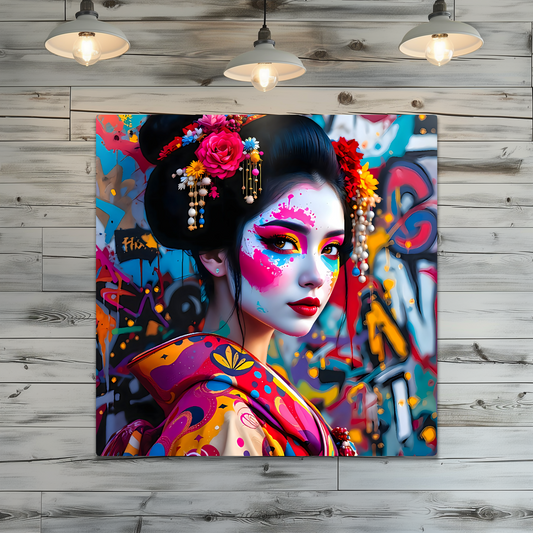 Geisha Girl G1, Printed On Gloss Aluminium To Enhances Colours And Detail, Unique Gift Idea, A Gift That Will Lasts Forever...