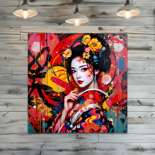 Geisha Girl G2, Printed On Gloss Aluminium To Enhance Colour And Detail, Unique Gift Idea, A Gift That Will Lasts Forever...