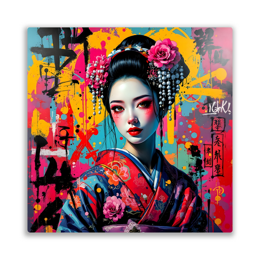 Geisha Girl G3, Printed On Gloss Aluminium To Enhance Colour And Detail, Unique Gift Idea, A Gift That Will Lasts Forever...