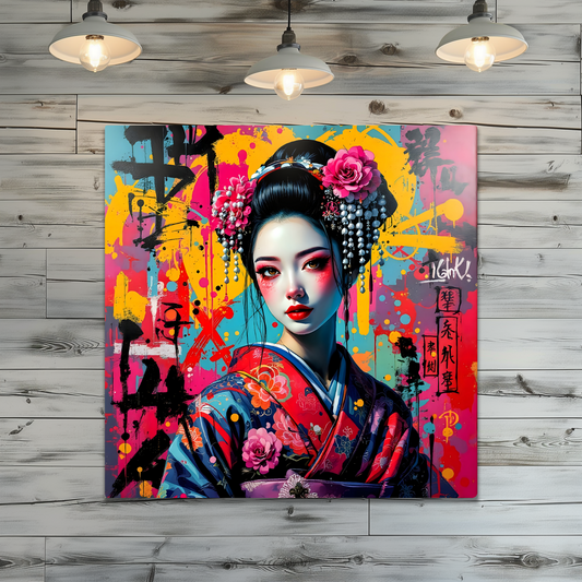 Geisha Girl G3, Printed On Gloss Aluminium To Enhance Colour And Detail, Unique Gift Idea, A Gift That Will Lasts Forever...
