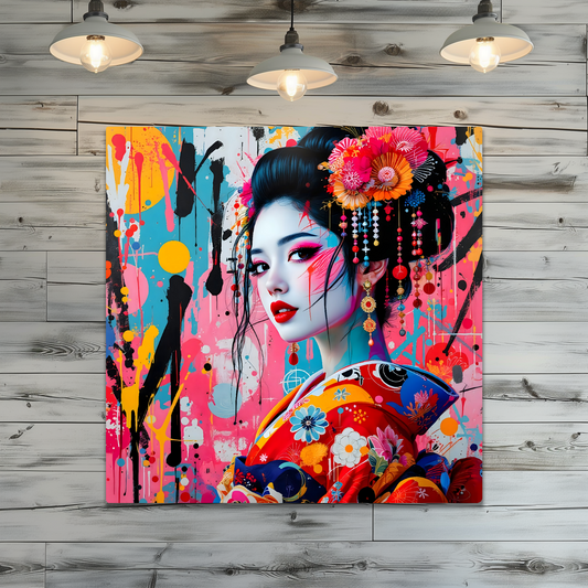 Geisha Girl G4, Printed On Gloss Aluminium To Enhance Colour And Detail, Unique Gift Idea, A Gift That Will Lasts Forever...