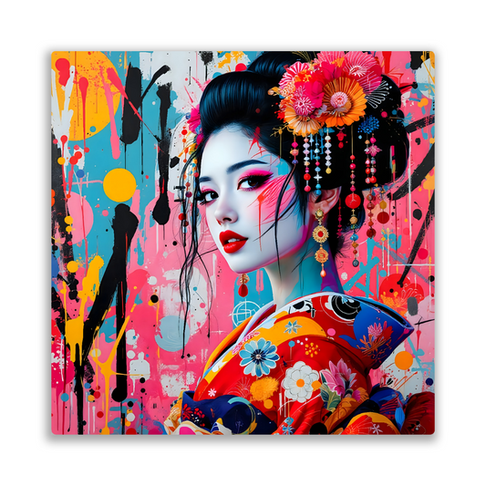 Geisha Girl G4, Printed On Gloss Aluminium To Enhance Colour And Detail, Unique Gift Idea, A Gift That Will Lasts Forever...