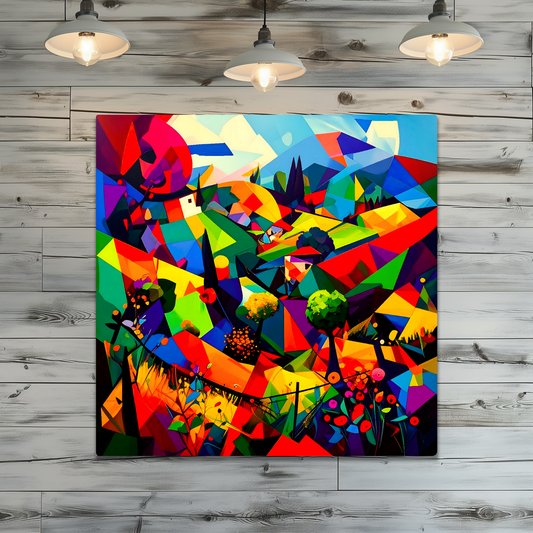 Picasso Style Landscape 2, Printed On Gloss Aluminium To Enhance Colour And Detail,  A Unique Gift That Will Lasts Forever...