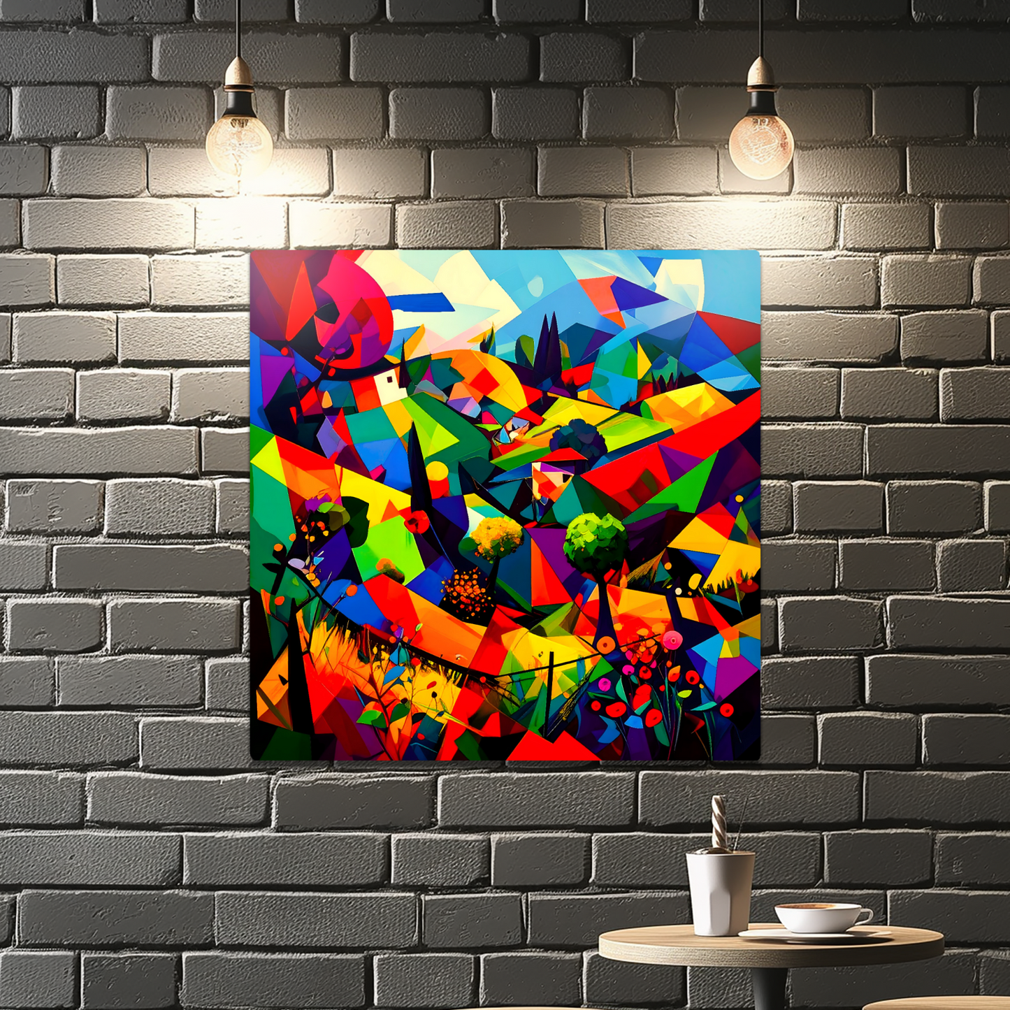 Picasso Style Landscape 2, Printed On Gloss Aluminium To Enhance Colour And Detail,  A Unique Gift That Will Lasts Forever...