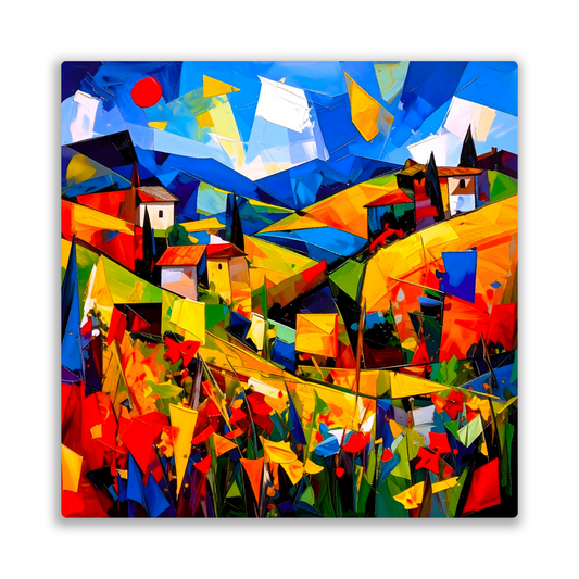 Picasso Style Landscape 4, Printed On Gloss Aluminium To Enhance Colour And Detail, Unique Gift That Will Lasts Forever...