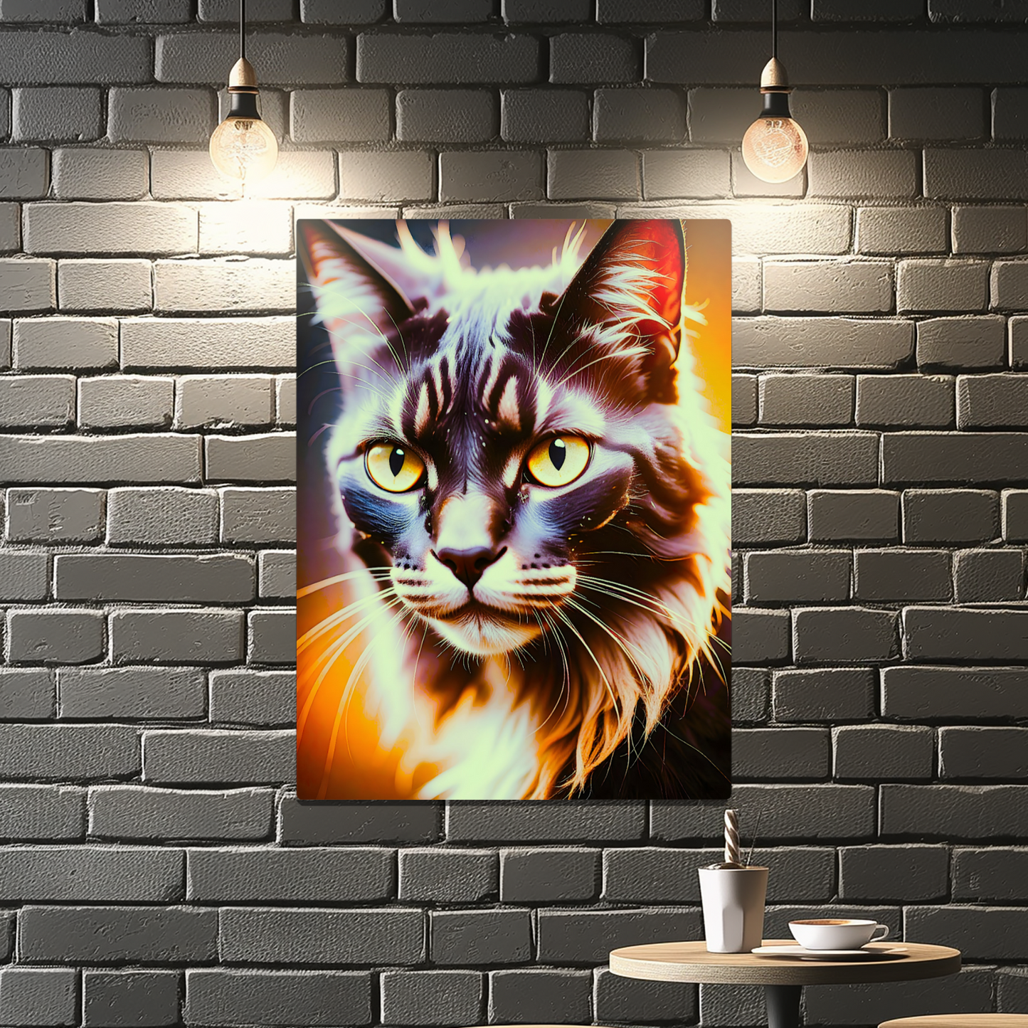 Lovely Cat Picture No.1, Printed On Gloss Aluminium To Enhance Colours And Detail, Unique Wall Print, A Gift To Last A Lifetime...